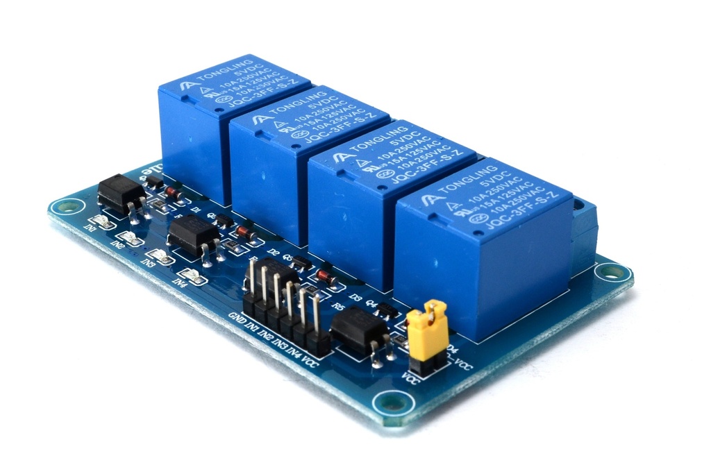 (ARDUINO-4RELAY)   MODULO DE POTENCIA 4 VIAS SALIDA A RELE