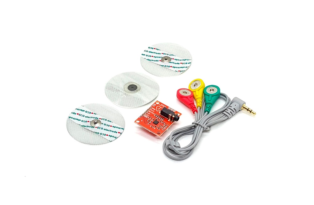 (KIT-AD8232)   MODULO SENSOR DE RITMO CARDIACO C/3 ELECTRODOS COMPATIBLE CON ARDUINO
