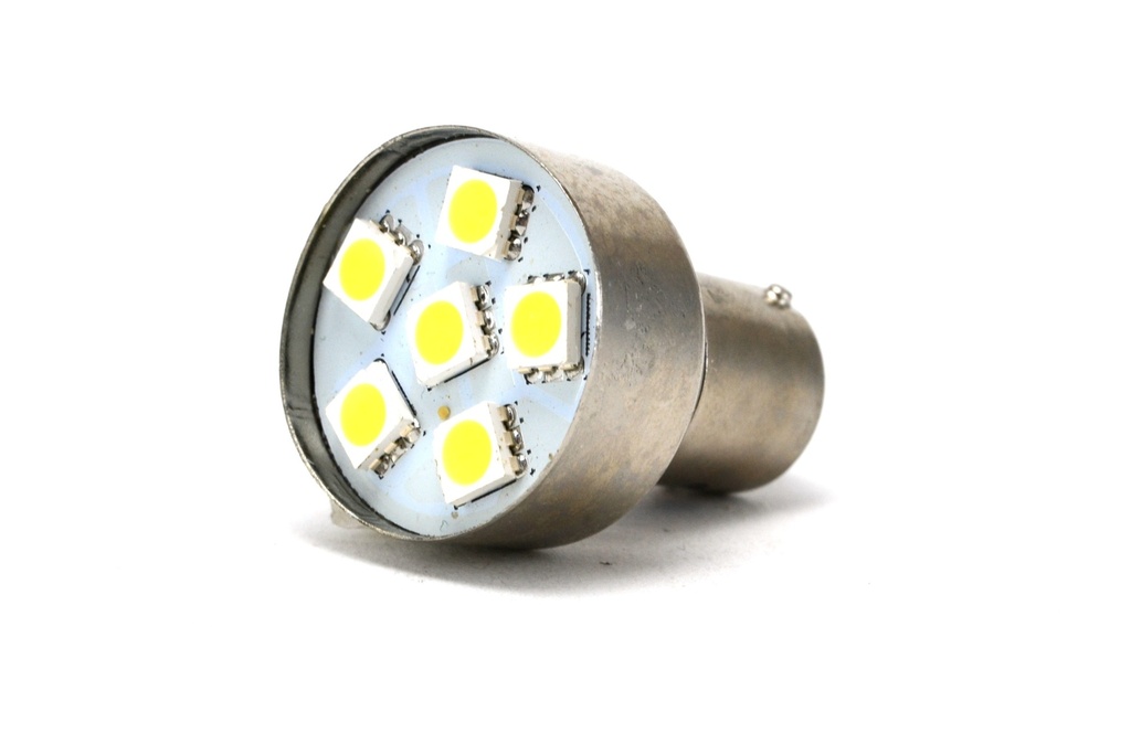 (L-AUTO-1156-6W)   LAMPARA DE 6 LED SMD BLANCOS (1 POLO)