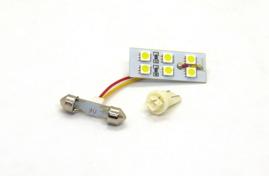 (L-AUTO-SMD6)   LAMPARA TIPO PLACA 40x16mm 6 LED SMD 12V BLANCOS
