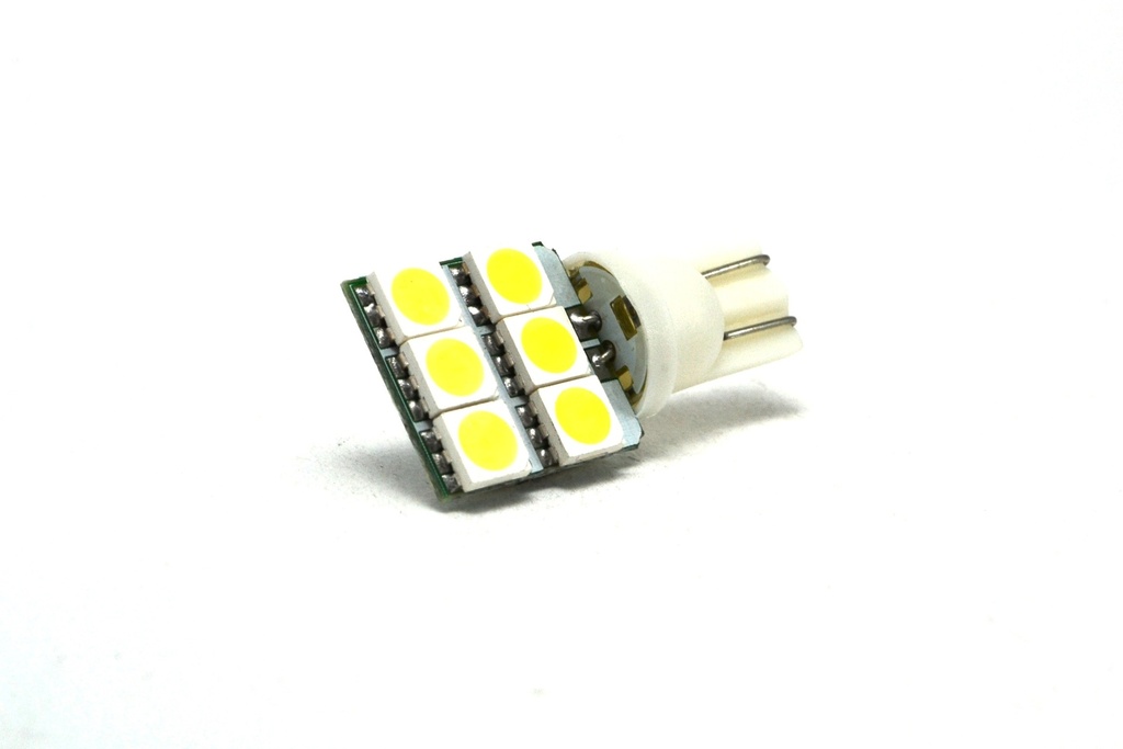 (L-AUTO-T10WX6)   LED P/AUTO FORMATO T10 BLANCA 12V 6 LED 5050