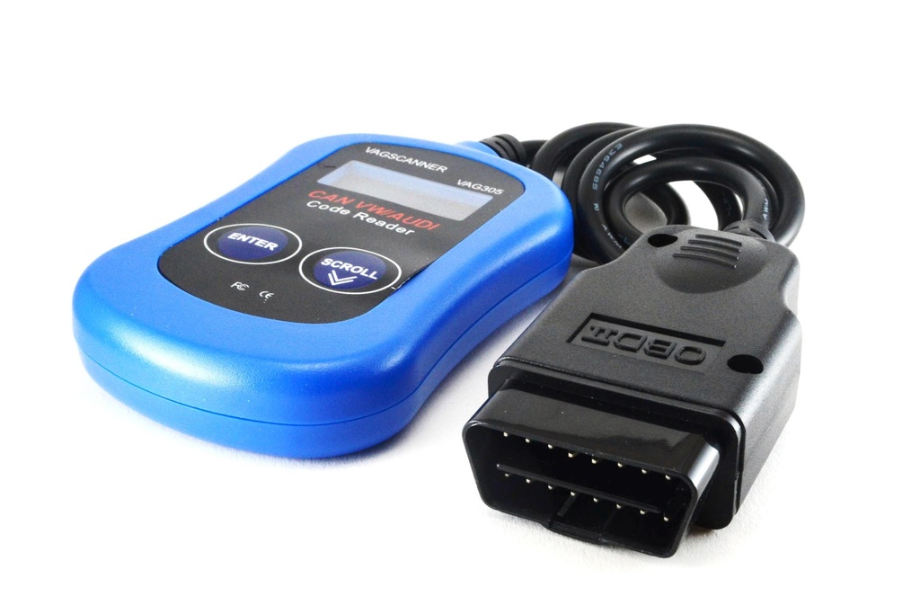 (SCAN-VAG305)   SCANNER OBD2 AUTONOMO P/GRUPO VW AUDI (AZUL)