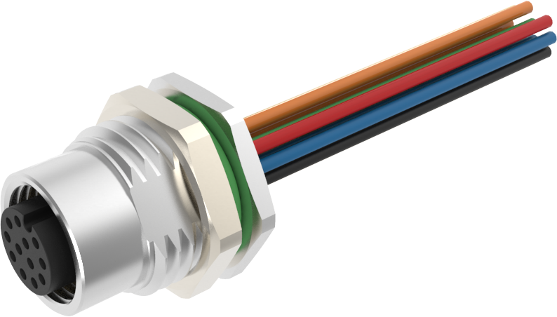 CONECTOR CIRCULAR M12 HEMBRA 3 VIAS P/PANEL