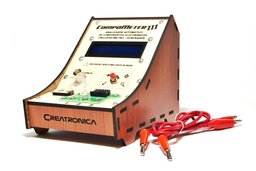 [COMPOMETER-III] (COMPOMETER-III) Medidor digital comprobador y analizador automático de componentes electrónicos, con frecuencímetro y generador. Analiza diodos, transistores, tiristores y triacs, resistencias (resistores), capacitores (condensadores), inductores (bobinas). Rango de resistencia: 0.01 Ohm hasta 60M Ohms. Rango de inductancia: 10uHy hasta 20 H. Rango de capacidad: 25pF hasta 100000uF. Rango de ESR: 0.01 Ohm hasta 100 Ohms. Rango de frecuencímetro: 1Hz hasta 2MHz