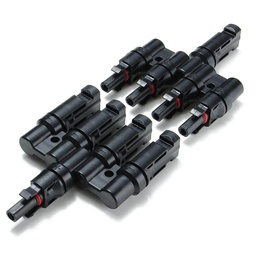 [MC4-T-4] (MC4-T-4) PAREJA DE CONECTORES MULTICONTACTO MC4 TIPO &quot;T&quot; 1 A 4 VIAS PARA PANEL SOLAR
